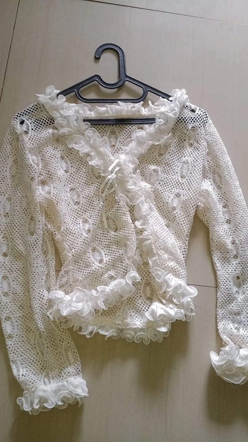 Coquette Casual Cardigan Wanita white photo 1