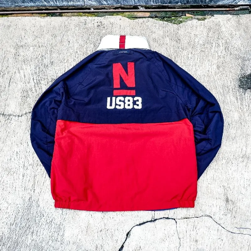 Nautica Vintage Casual Windbreaker Pria navy red photo 1