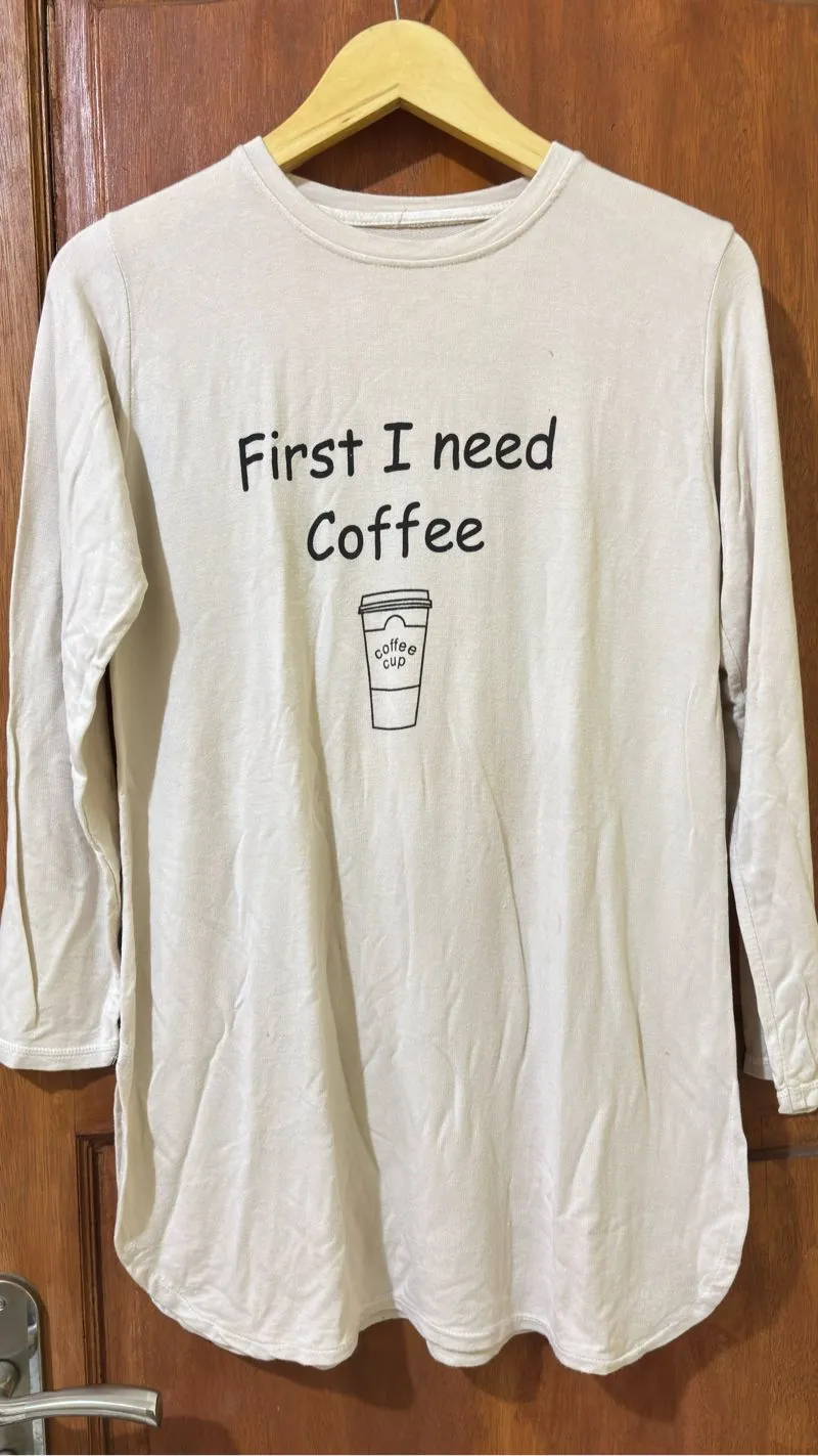 Casual T-shirt Wanita cream photo 1