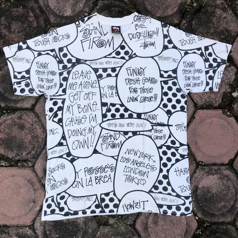 Stussy Vintage Y2K T-shirt Pria white photo 1