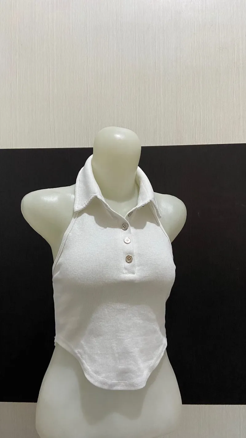 Shein Casual Crop top Wanita white photo 1