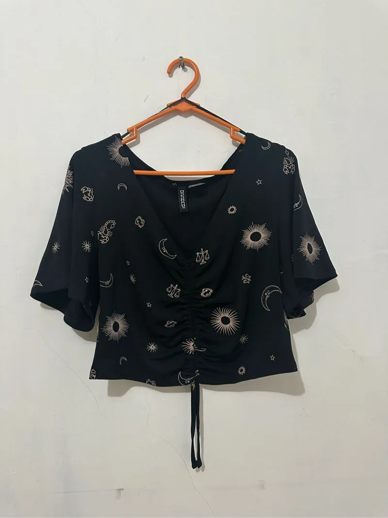 H&M Casual Crop top Wanita black photo 1