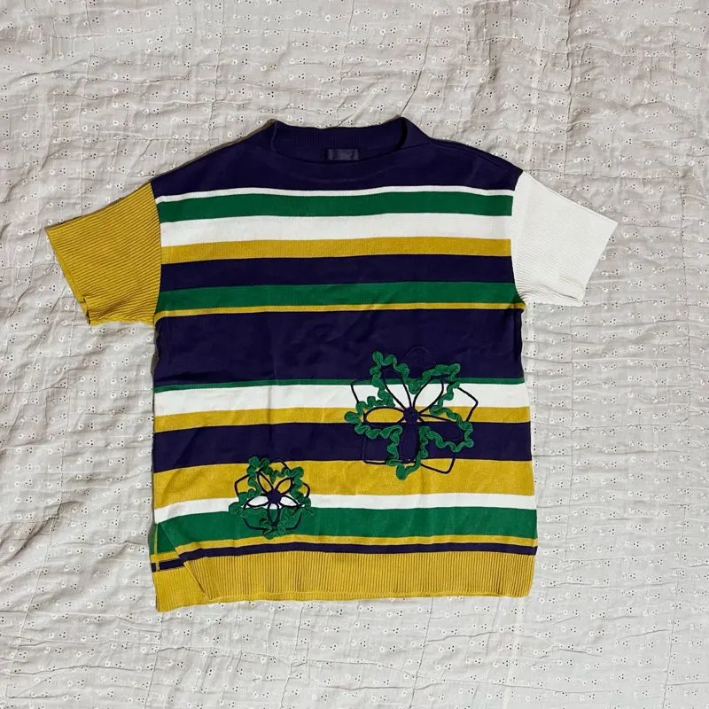 Indie Reworked T-shirt Wanita navy yellow photo 1