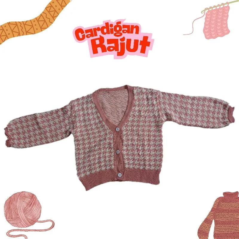 Coquette Cardigan Wanita white pink photo 1