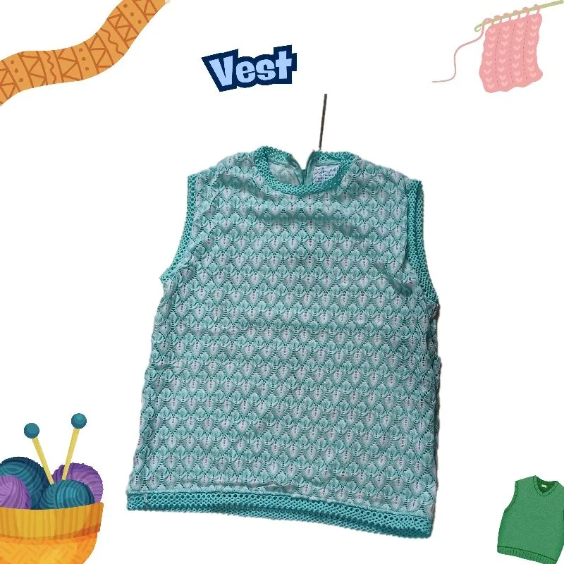Casual Vest Wanita white green photo 1