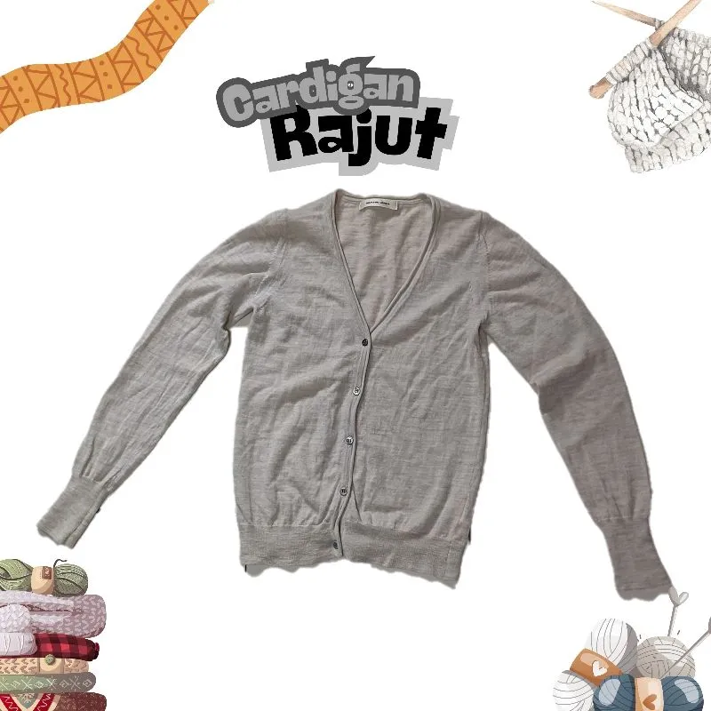 Vintage Cardigan Wanita gray photo 1