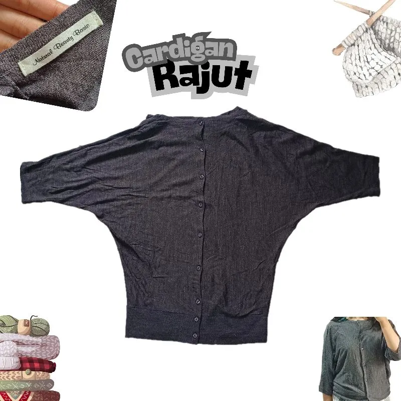 Vintage Cardigan Wanita gray photo 1