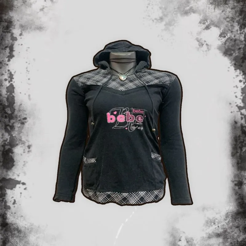 Y2K Sweater Wanita pink black photo 1