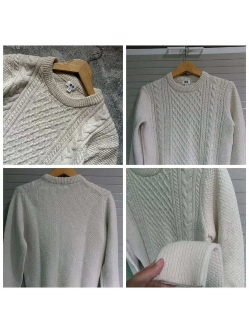 Uniqlo Vintage Sweater Wanita white photo 1