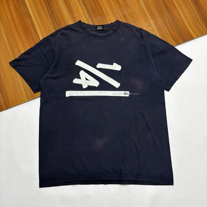 Stussy Vintage Y2K T-shirt Pria navy photo 1