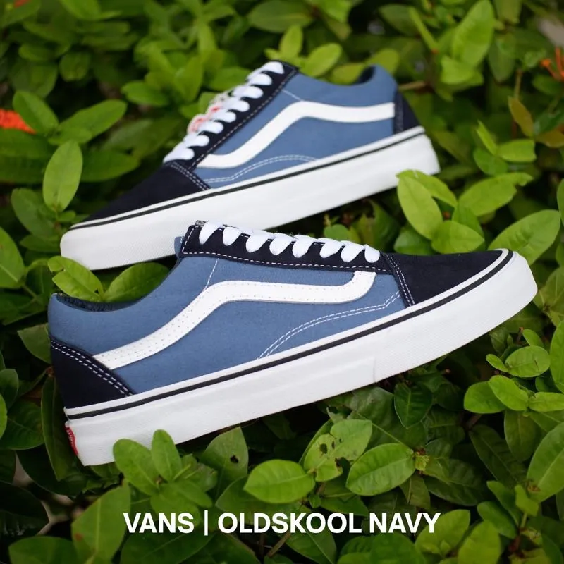 VANS Streetwear Casual Sneakers Pria navy yellow photo 1