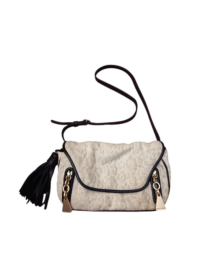 Chloé Minimalist Crossbody Bag Wanita white black photo 1