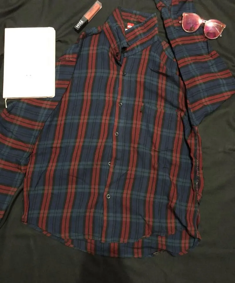 Casual Casual shirt Pria navy red photo 1