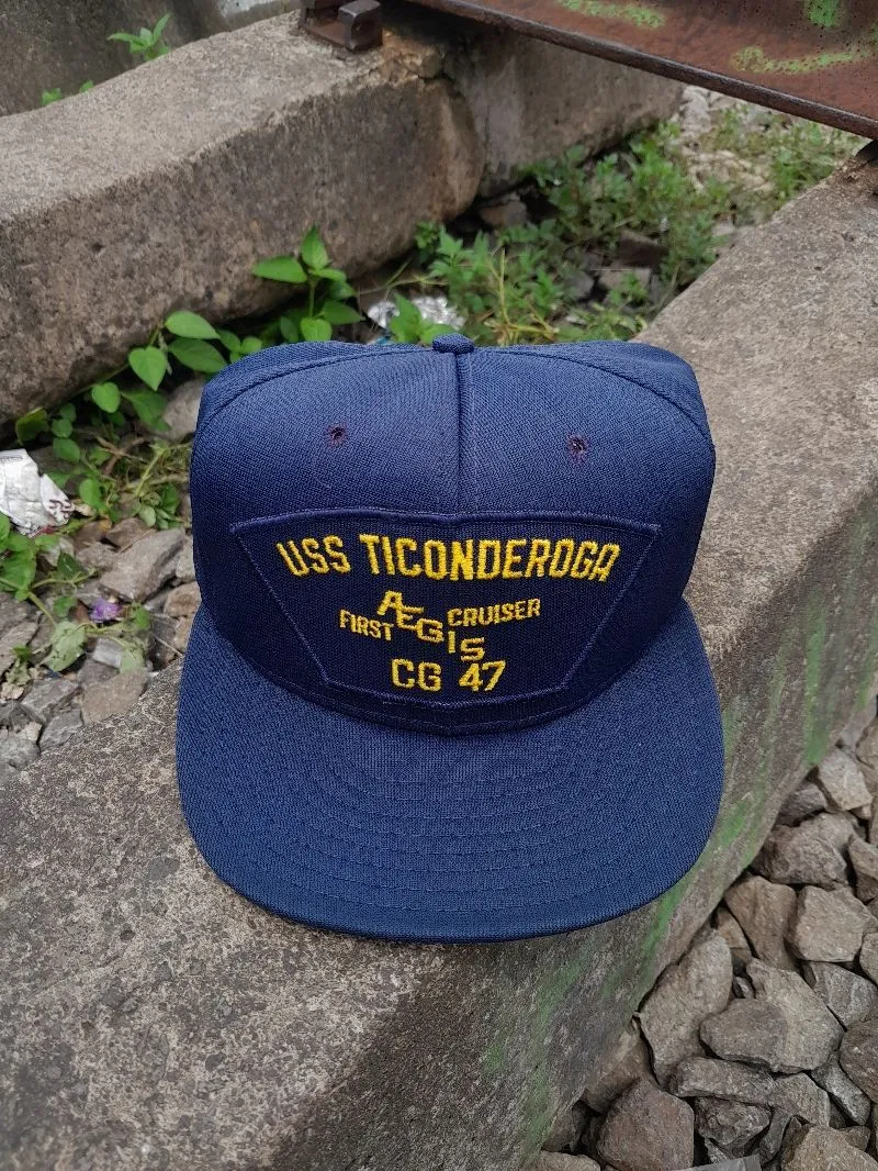 Vintage Y2K Hat Pria navy black photo 1