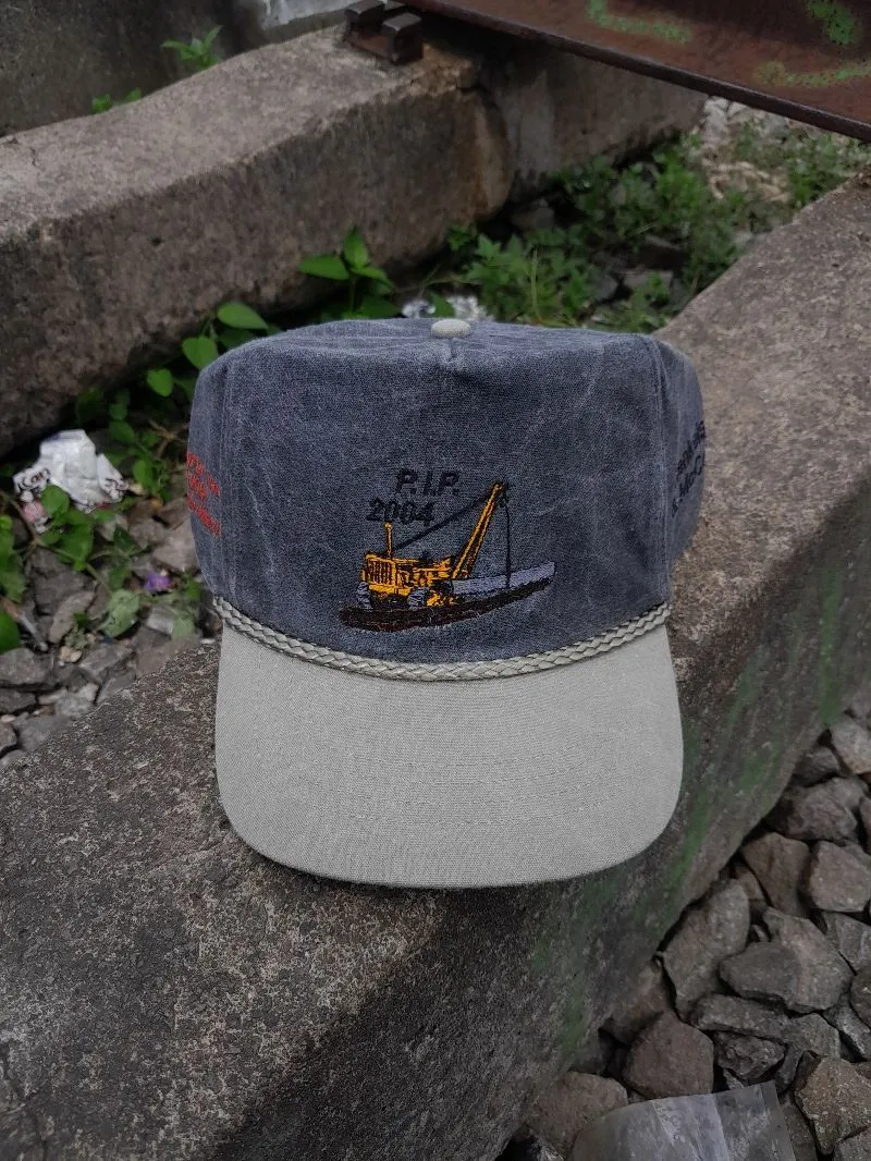 Vintage Y2K Hat Pria gray cream photo 1