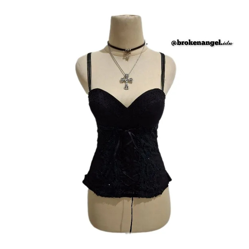 Grunge Goth Corset Wanita black photo 1