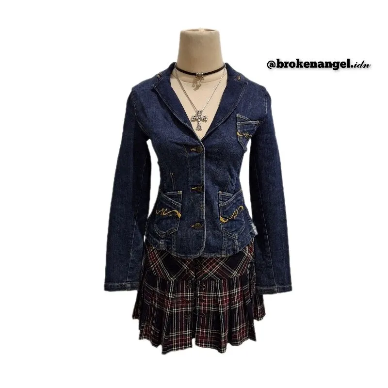 Tommy Hilfiger Y2K Coquette Blazer Wanita multicolor navy photo 1