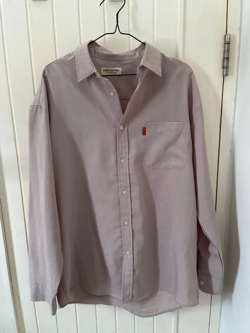 Minimalist Casual Formal shirt Pria cream photo 1
