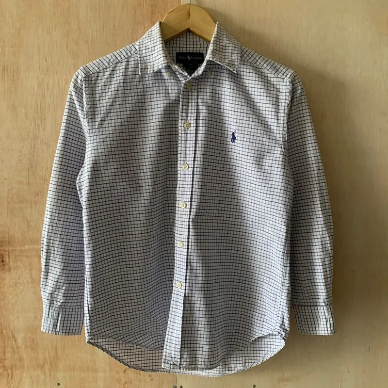 Polo Ralph Lauren Vintage Casual Shirt Wanita white blue photo 1