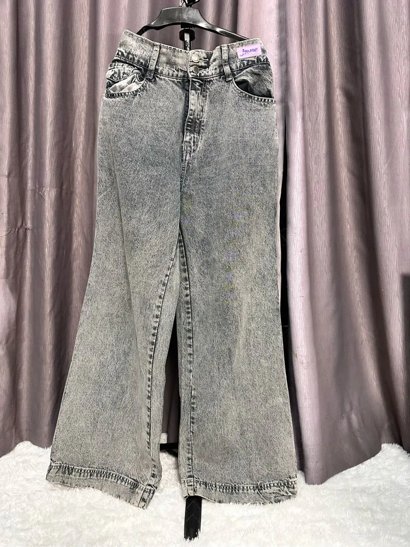 Jiniso Casual High waisted jeans Wanita gray photo 1