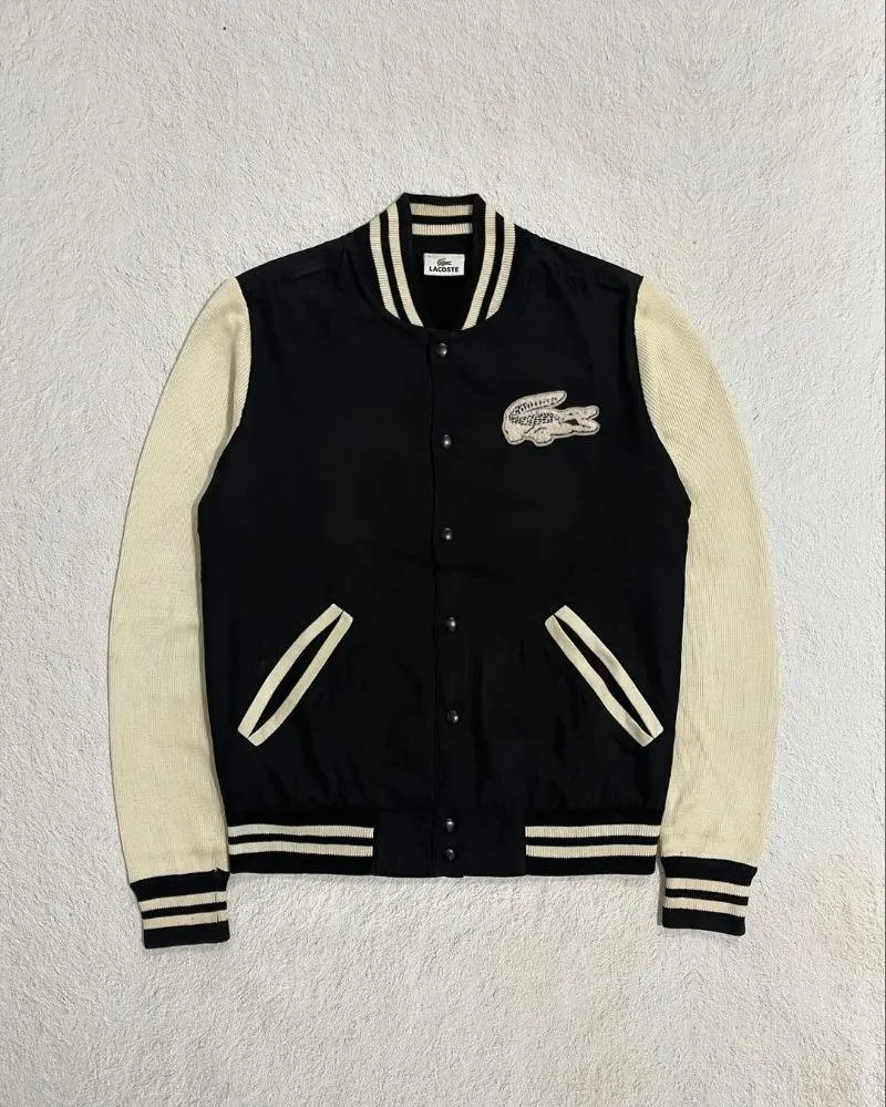 Lacoste Streetwear Y2K Casual shirt Pria white black photo 1