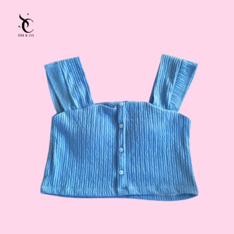 Y2K Cami top Wanita blue photo 1