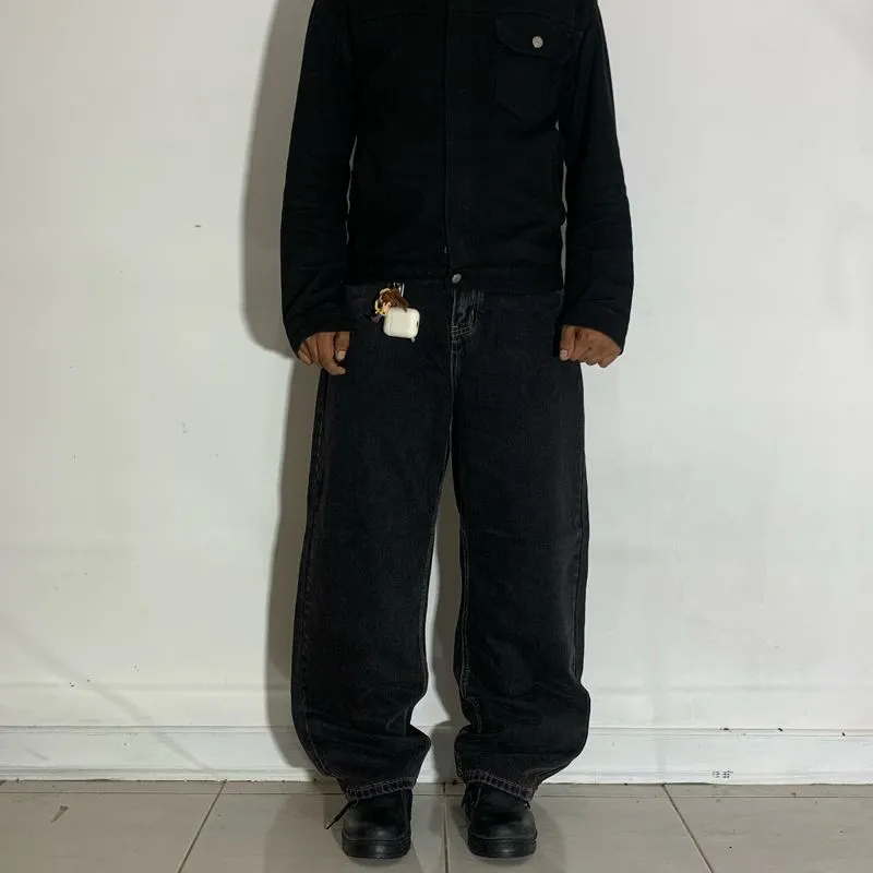 Streetwear Skater Jeans Pria black photo 1