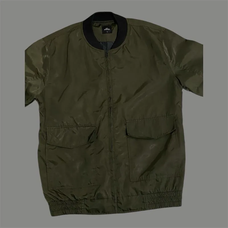 Biker Casual Bomber jacket Pria green photo 1