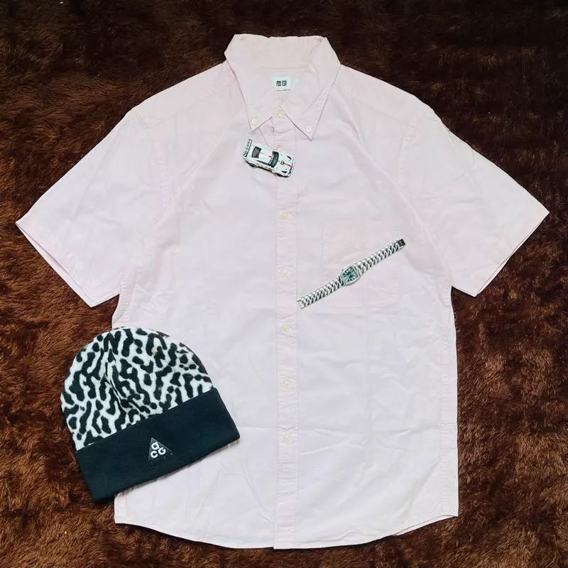 Uniqlo Grunge Indie Casual shirt Pria white photo 1