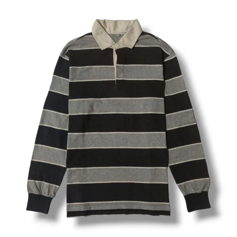 Uniqlo Streetwear Casual Polo shirt Pria black gray photo 1