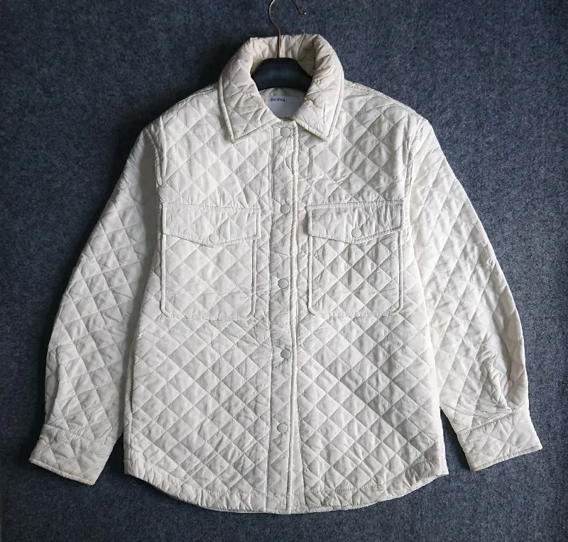 Bershka Vintage Casual Parka Wanita white cream photo 1