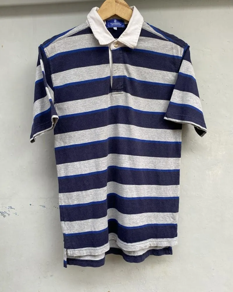 Vintage Casual Polo shirt Pria navy gray photo 1