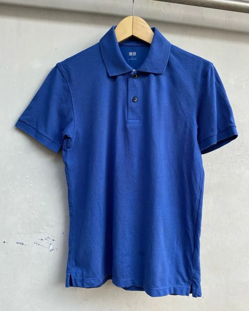 Uniqlo Minimalist Casual Polo shirt Pria blue photo 1