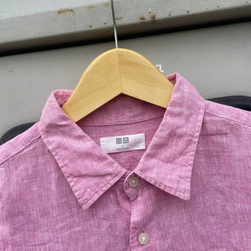 Uniqlo Luxury Casual Formal shirt Pria pink photo 1