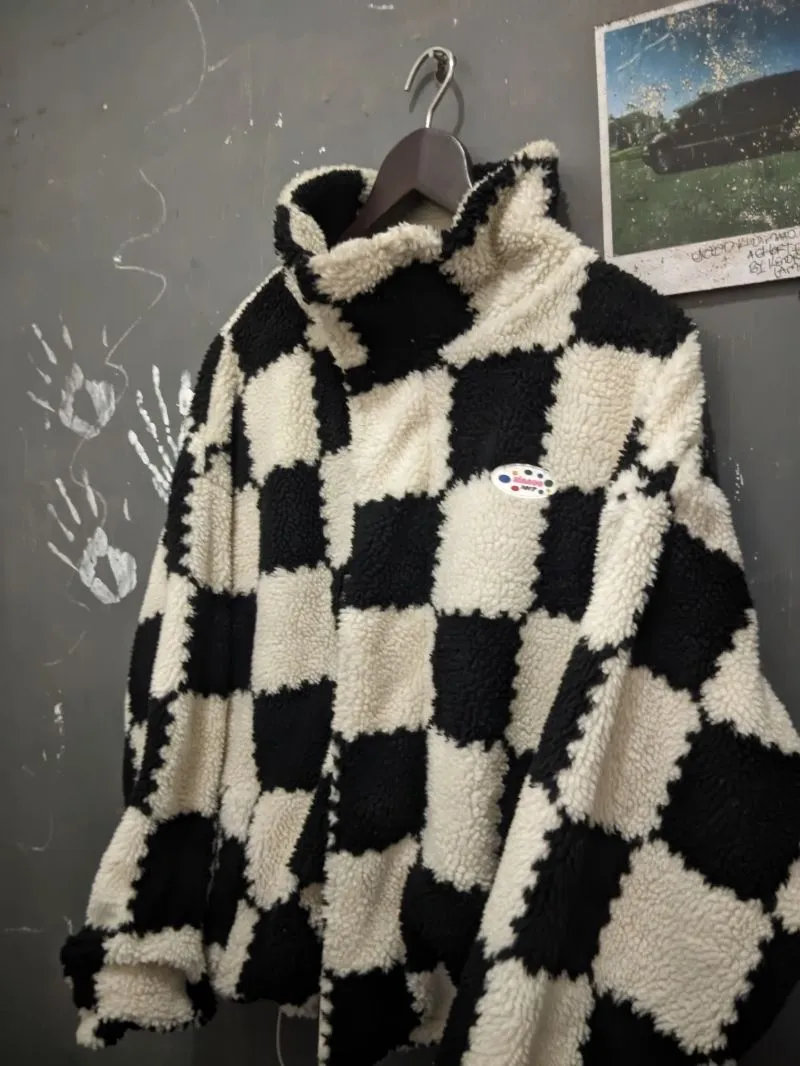 Streetwear Casual Bomber jacket Pria white black photo 1