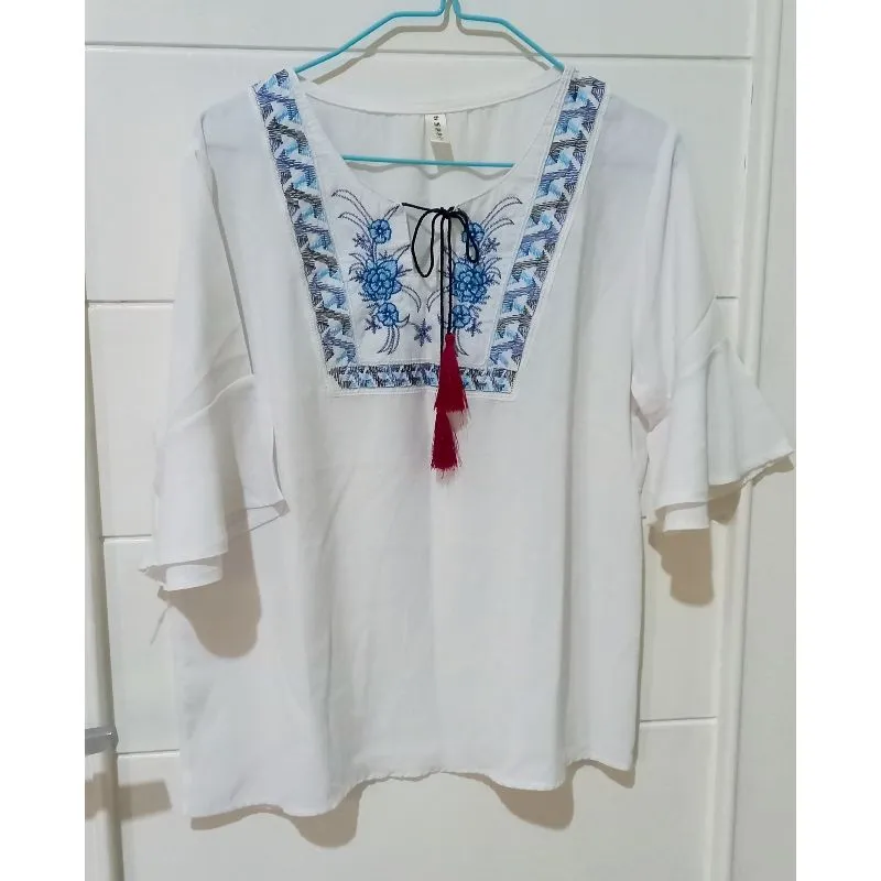 Casual Blouse Wanita white photo 1