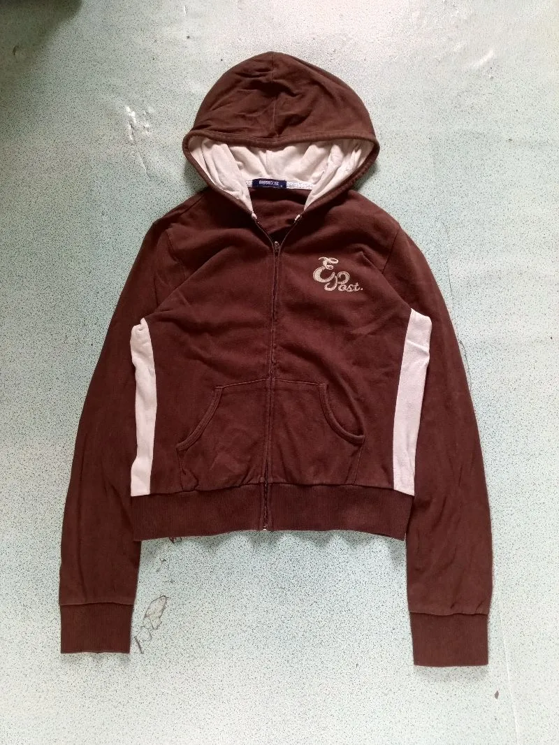 Vintage Y2K Hoody Wanita white brown photo 1