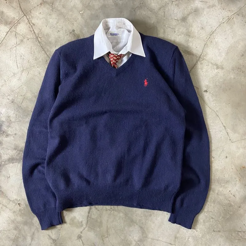 Polo Ralph Lauren Streetwear Cosplay Cardigan Pria navy photo 1