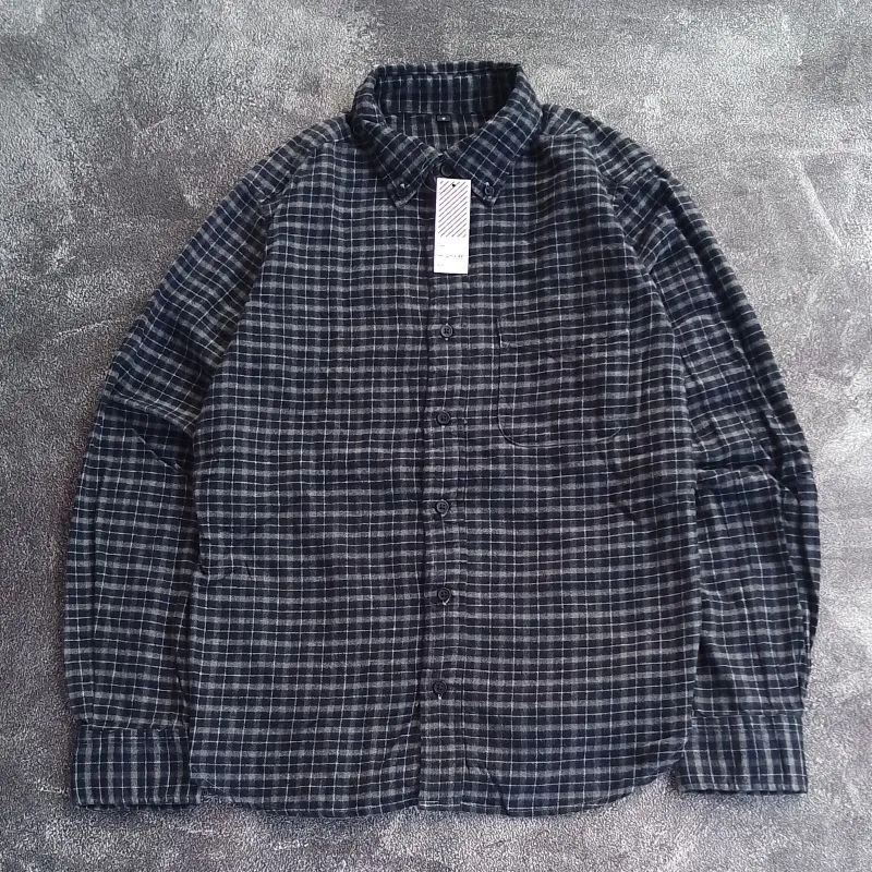 Muji Casual Casual shirt Pria black gray photo 1