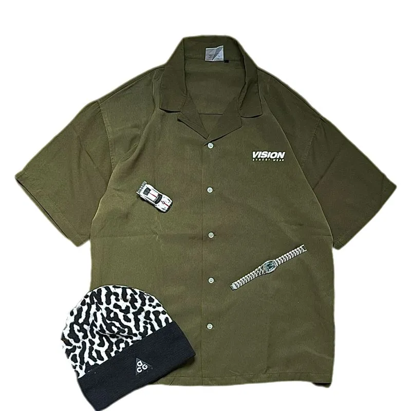 Vision Street Wear Grunge Indie Casual shirt Pria green photo 1