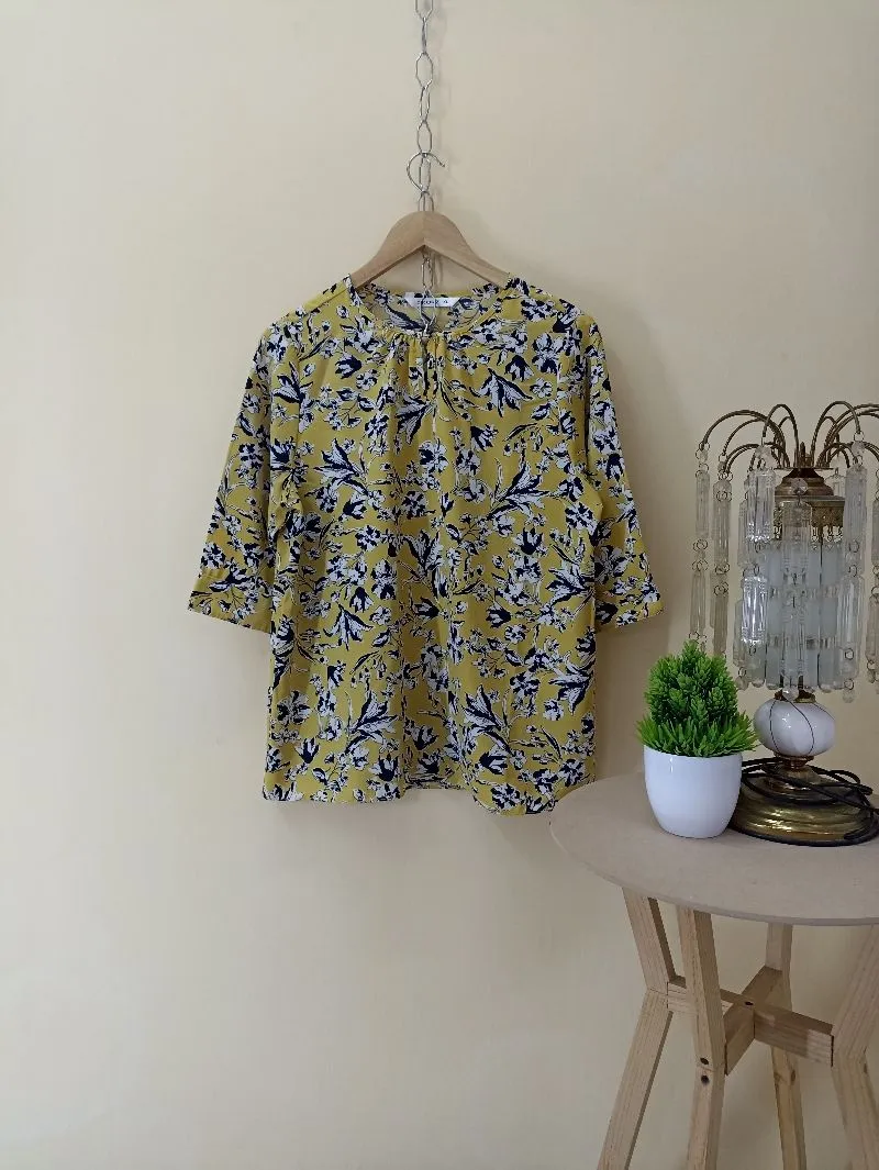 Luxury Blouse Wanita black yellow photo 1