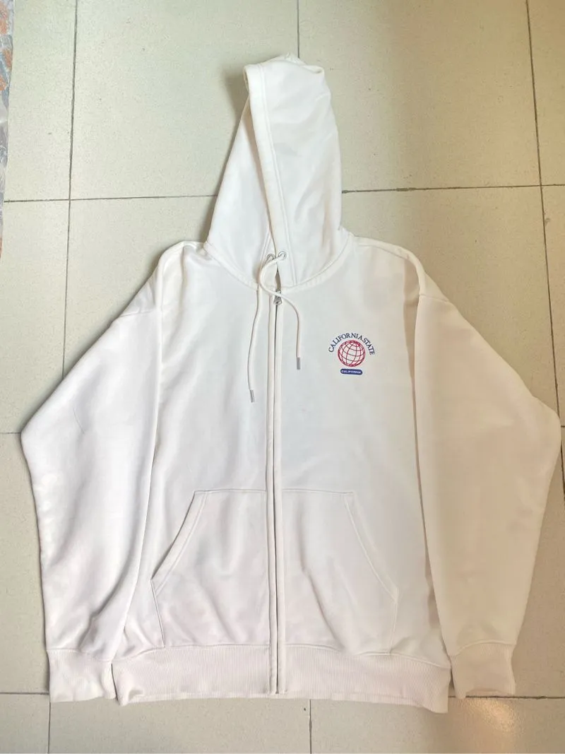 WHO.A.U Streetwear Y2K Harrington jacket Pria white photo 1