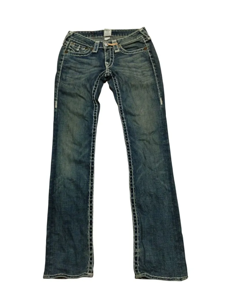 True Religion Vintage Streetwear Skinny jeans Wanita blue photo 1
