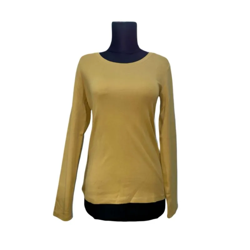 Uniqlo Minimalist Casual T-shirt Wanita multicolor yellow photo 1