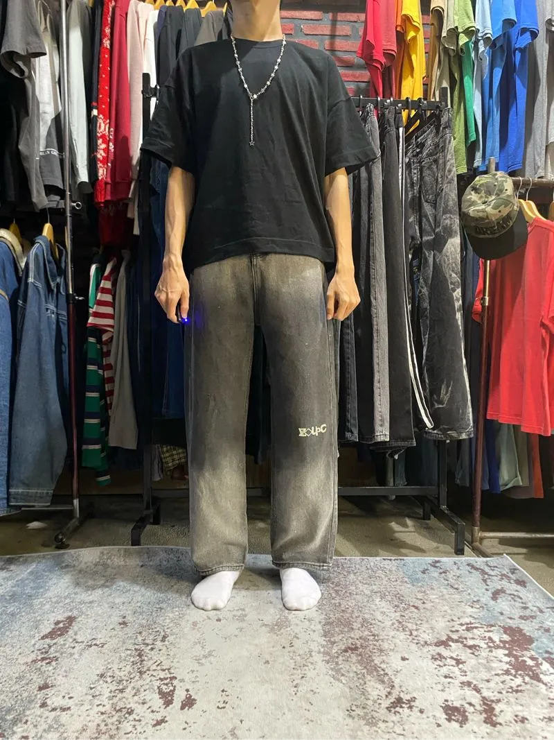 Japanese brand Streetwear Y2K Jeans Pria black photo 1