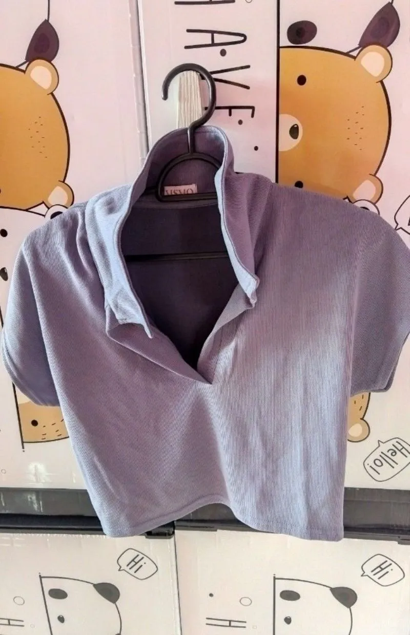 MSMO Coquette Crop top Wanita purple navy photo 1