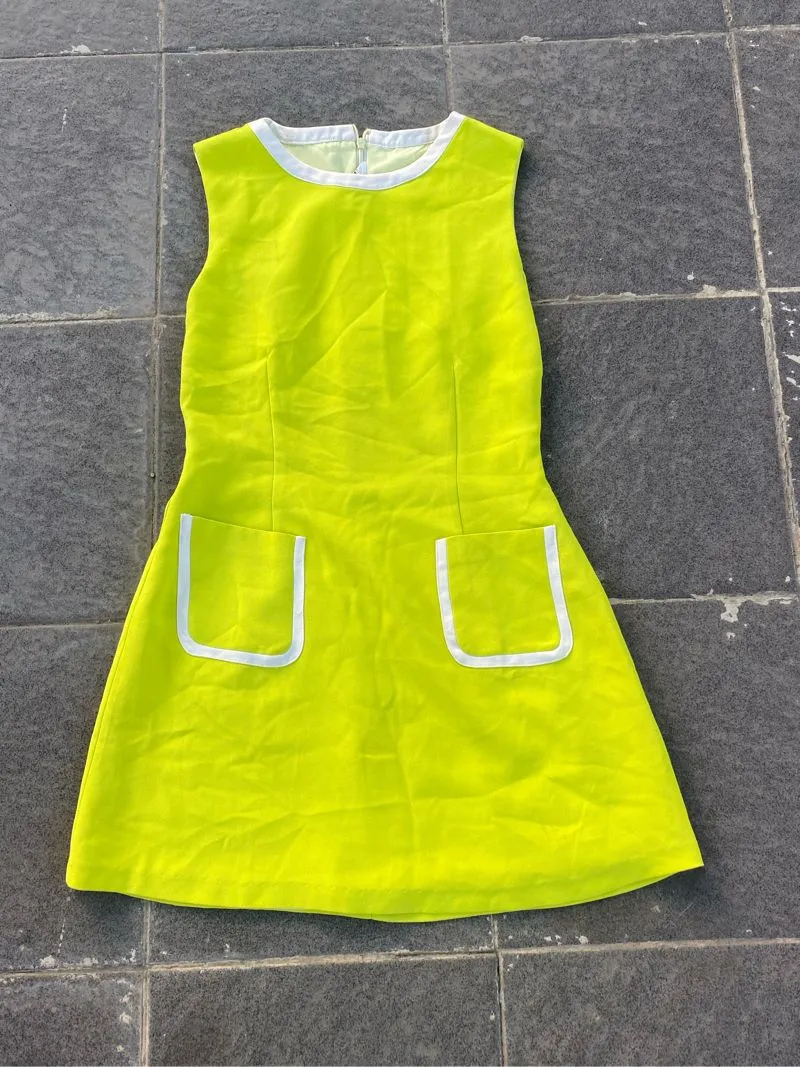 Vintage Y2K Casual dress Wanita yellow photo 1