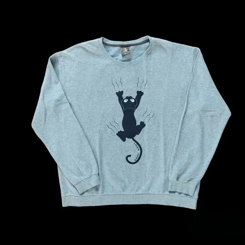 Karl Kani Streetwear Casual Sweater Pria gray photo 1