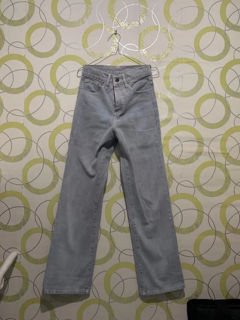 Casual Wide leg jeans Wanita silver gray photo 1