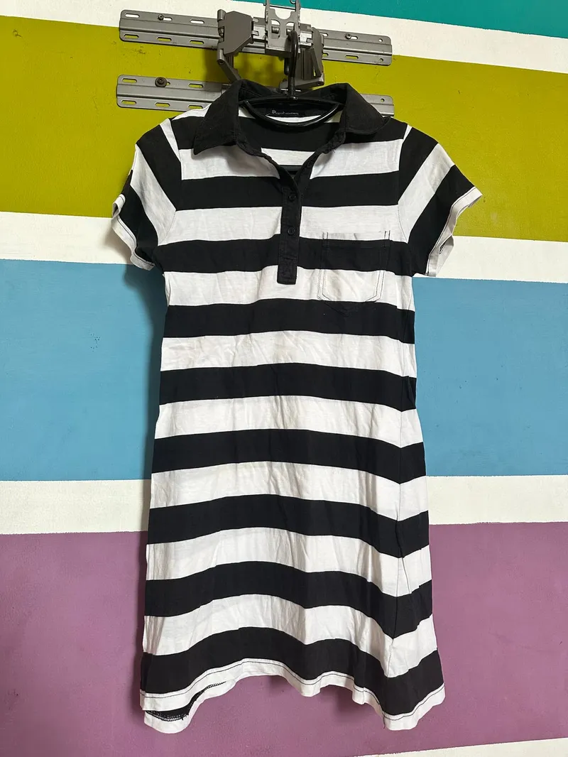 Streetwear Casual Going out dress Wanita white black photo 1